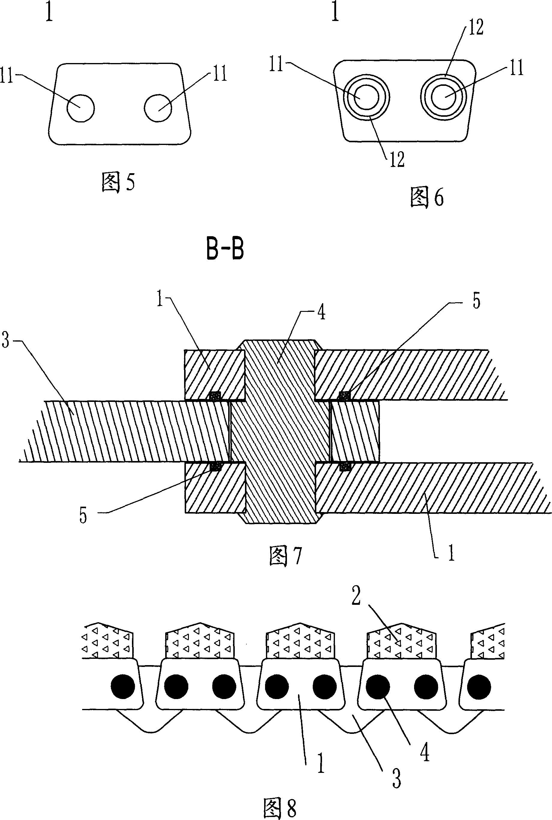 Chain used for diamond chain saw