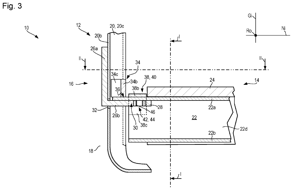 Motor vehicle body having a bodyshell and vehicle underbody, and having a securing structure component