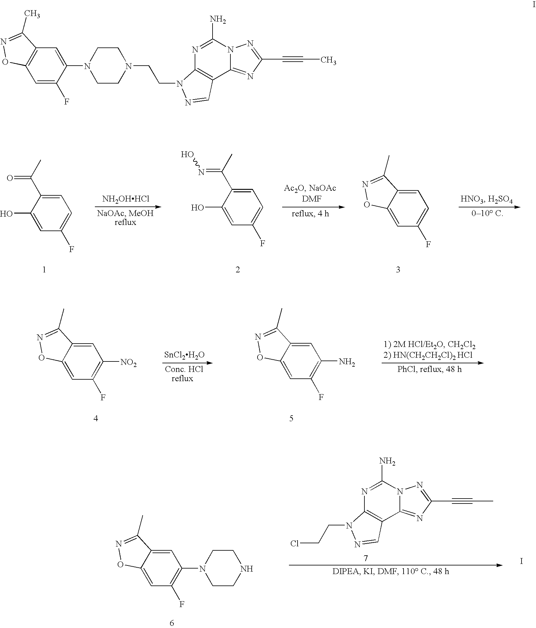 7-[2-[4-(6-fluoro-3-methyl-1,2-benzisoxazol-5-YL)-1-piperazinyl]ethyl]-2-(1-propynyl)-7H-pyrazolo-[4,3-e]-[1,2,4]-triazolo-[1,5-c]-pyrimidin-5amine