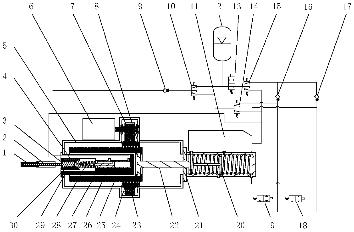 Full-decoupling electronic/hydraulic boosting system for regenerative braking of electric automobile