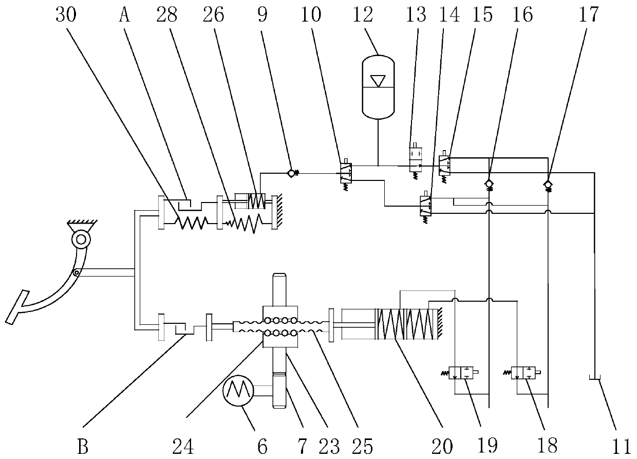 Full-decoupling electronic/hydraulic boosting system for regenerative braking of electric automobile