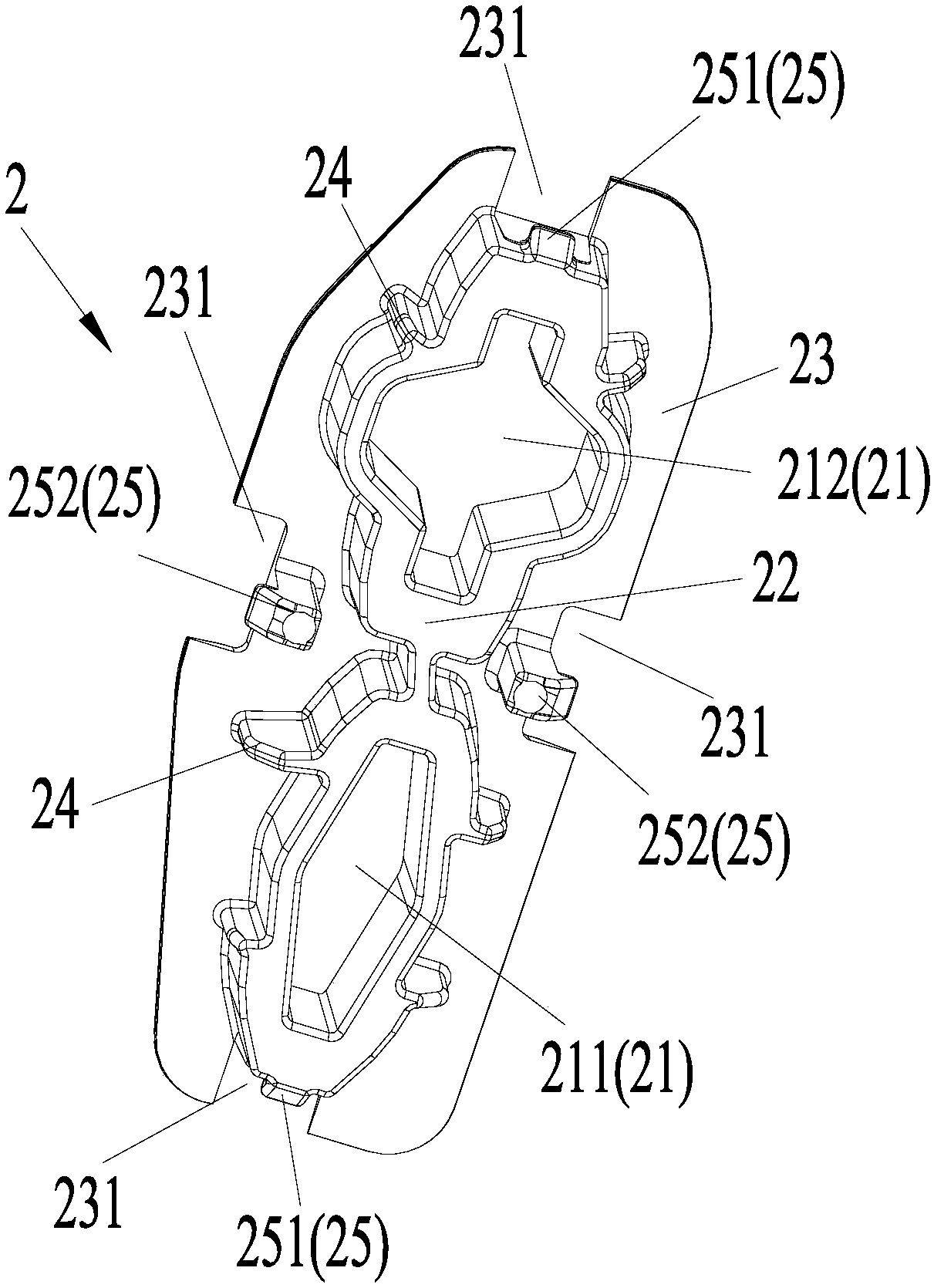 Connecting structure of metal plate piece, outdoor unit and air conditioner