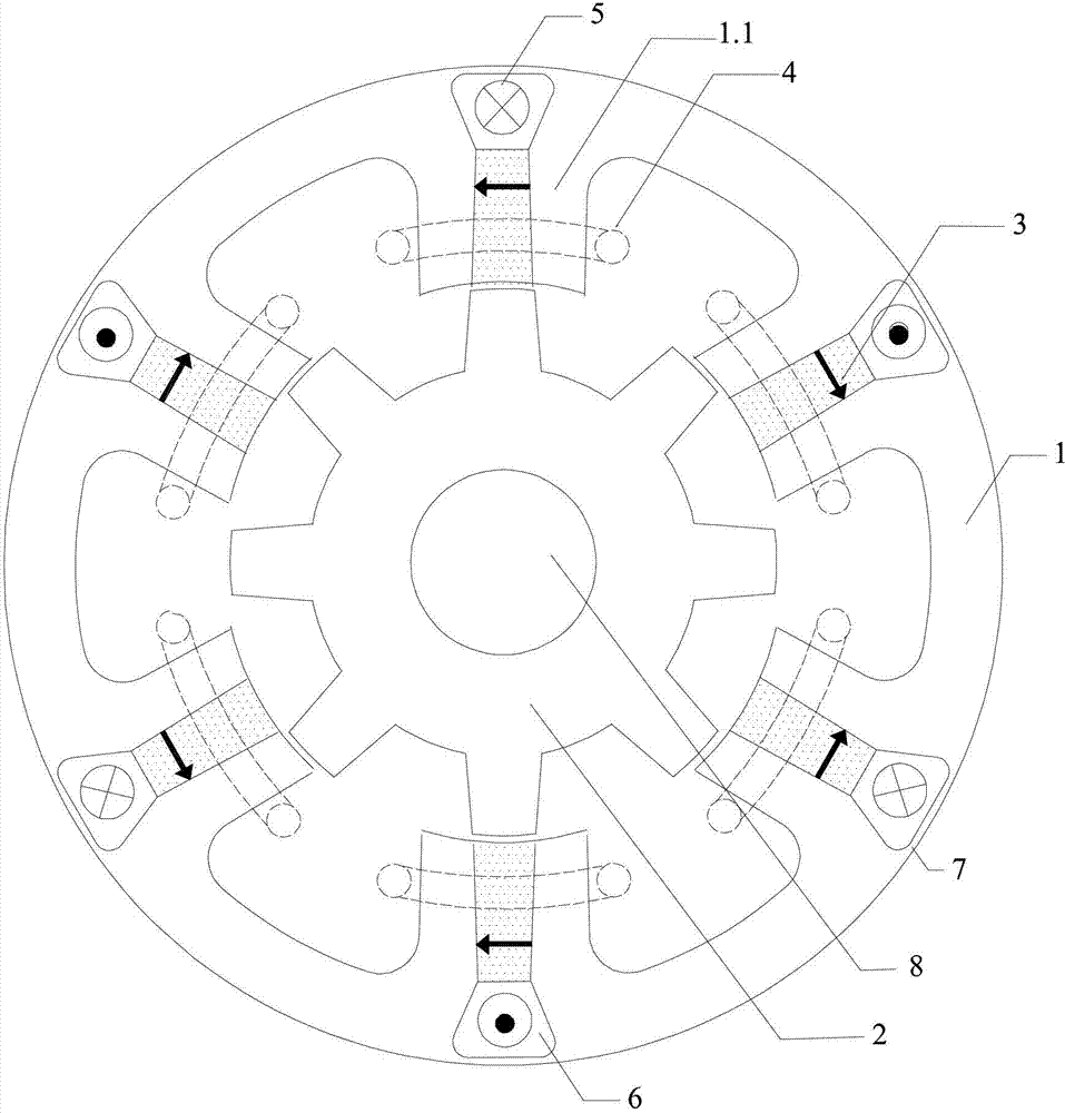 Magnetic flux switching type permanent magnet memory motor