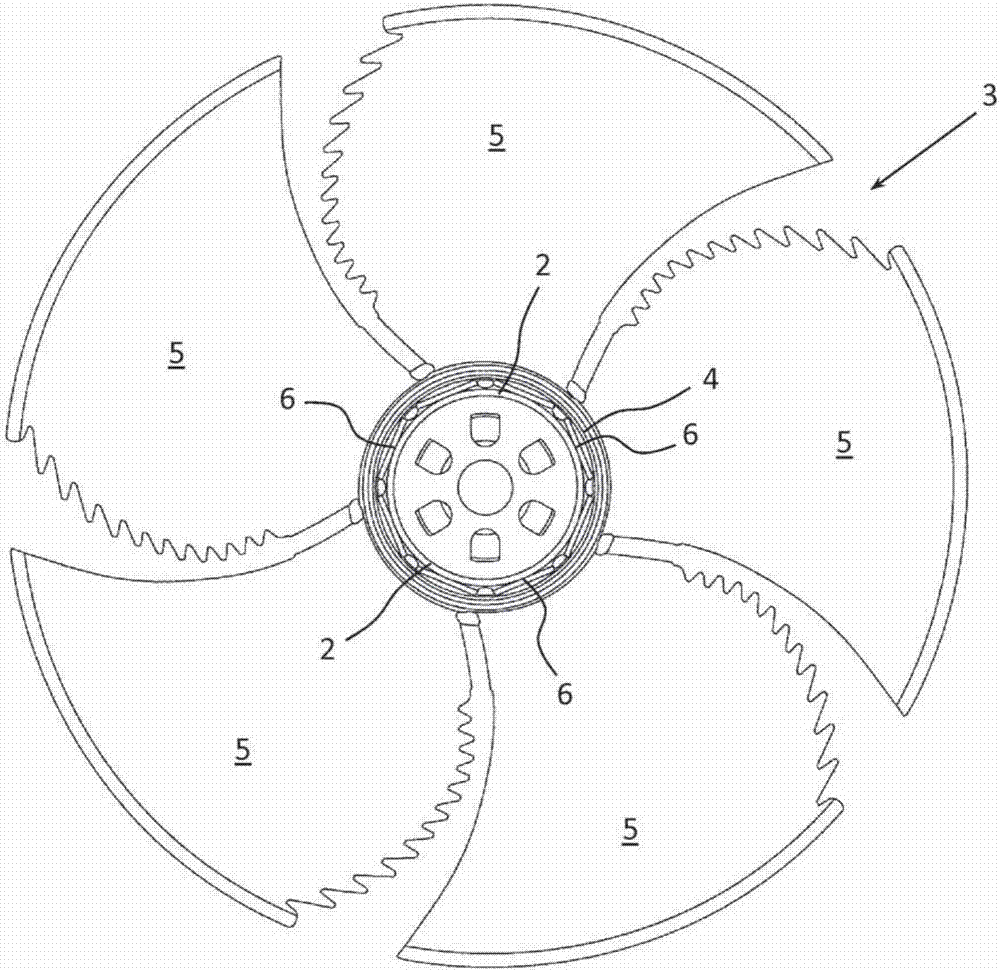 Arrangement of an impeller on a rotating part and method for producing the arrangement