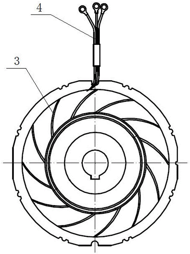 Built-in oil pump motor and processing method thereof