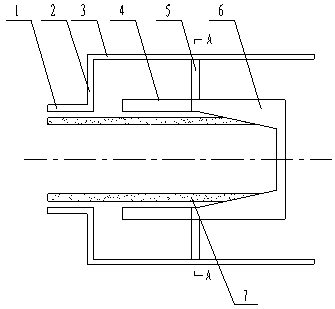 Relativistic klystron amplifier output cavity internally installed with collector