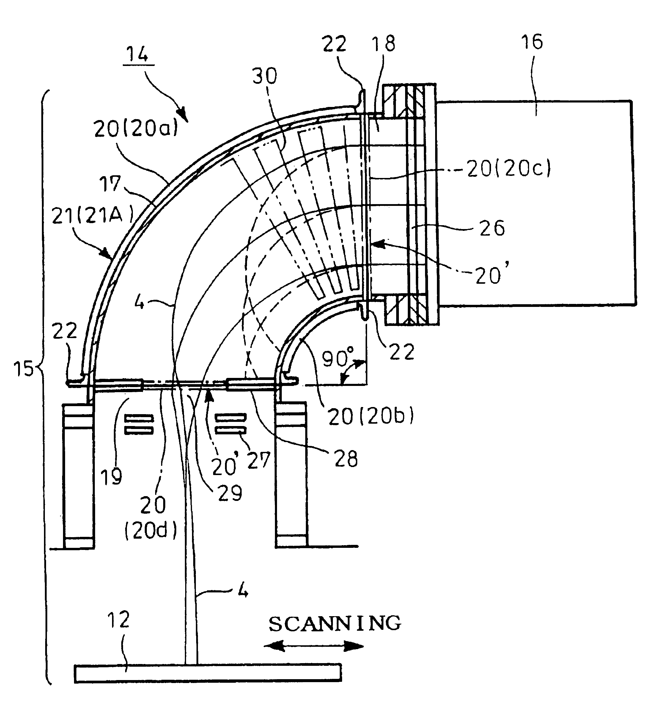 Method and device for separating ion mass, and ion doping device