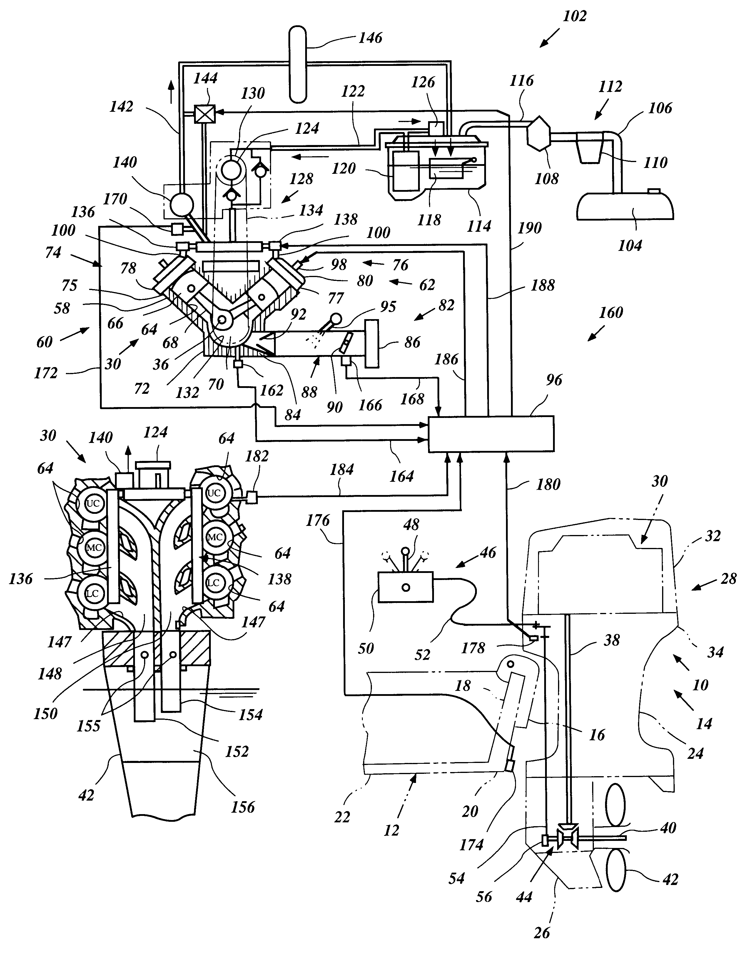 Oxygen sensor and feedback system for outboard motor engine