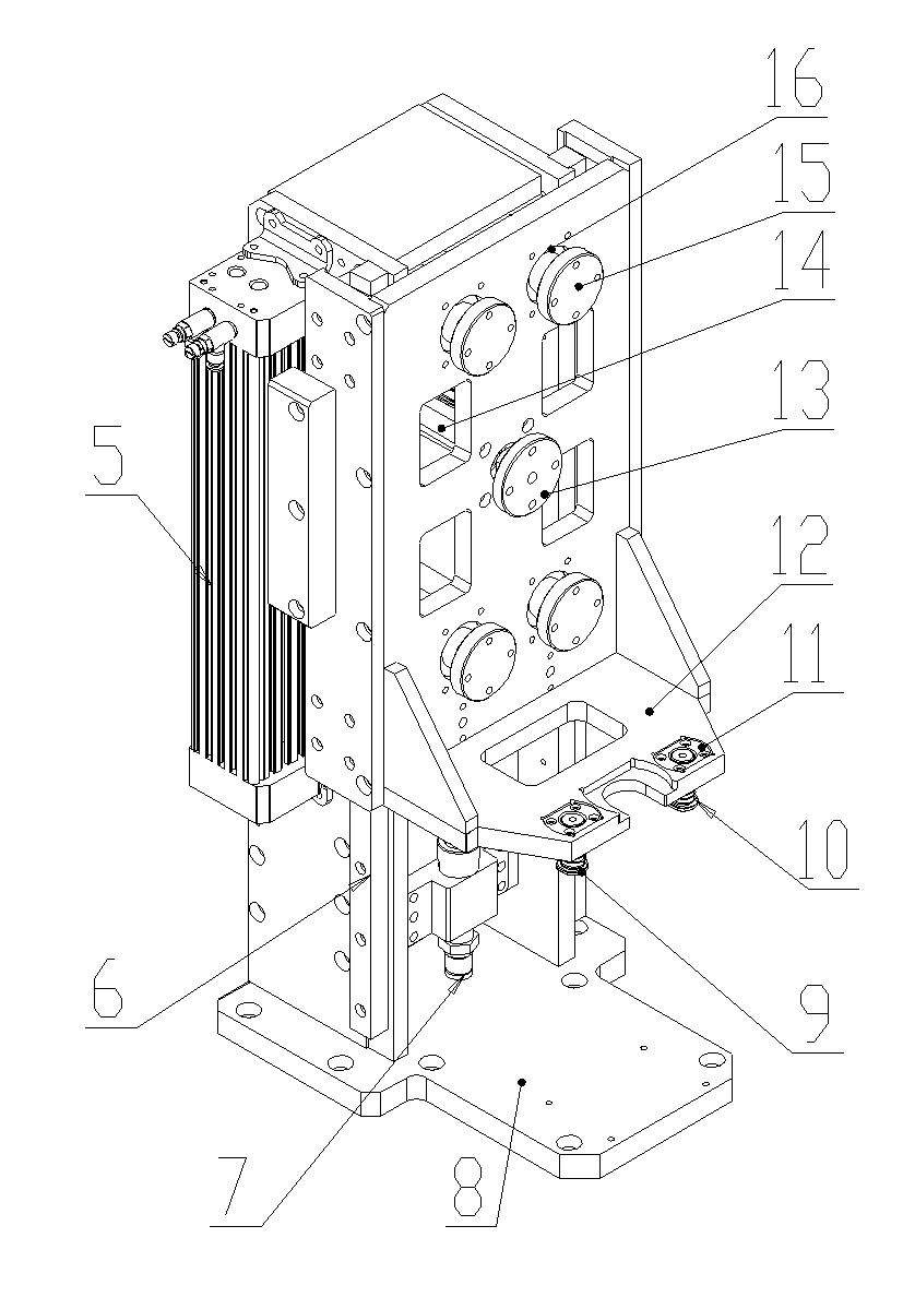 Device for automatically and synchronously assembling magnetic shoes and U-shaped spring of direct-current motor