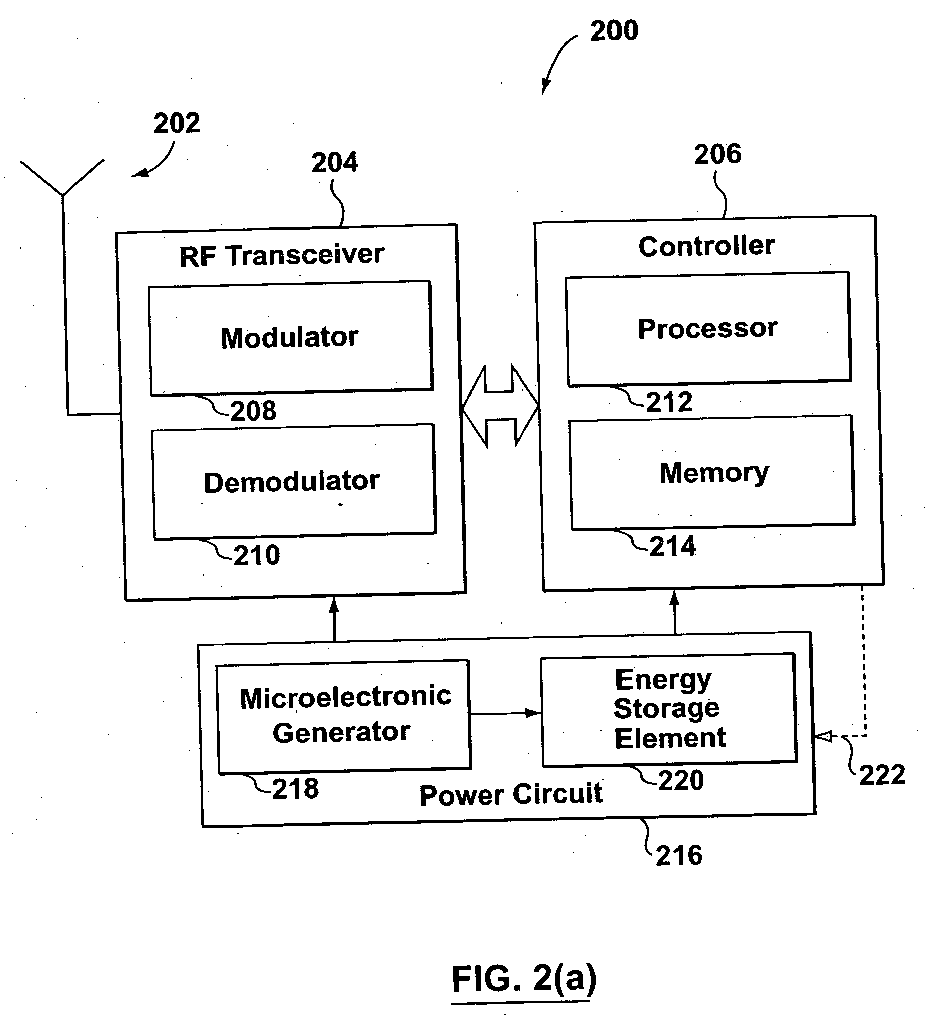 RF transponder with electromechanical power