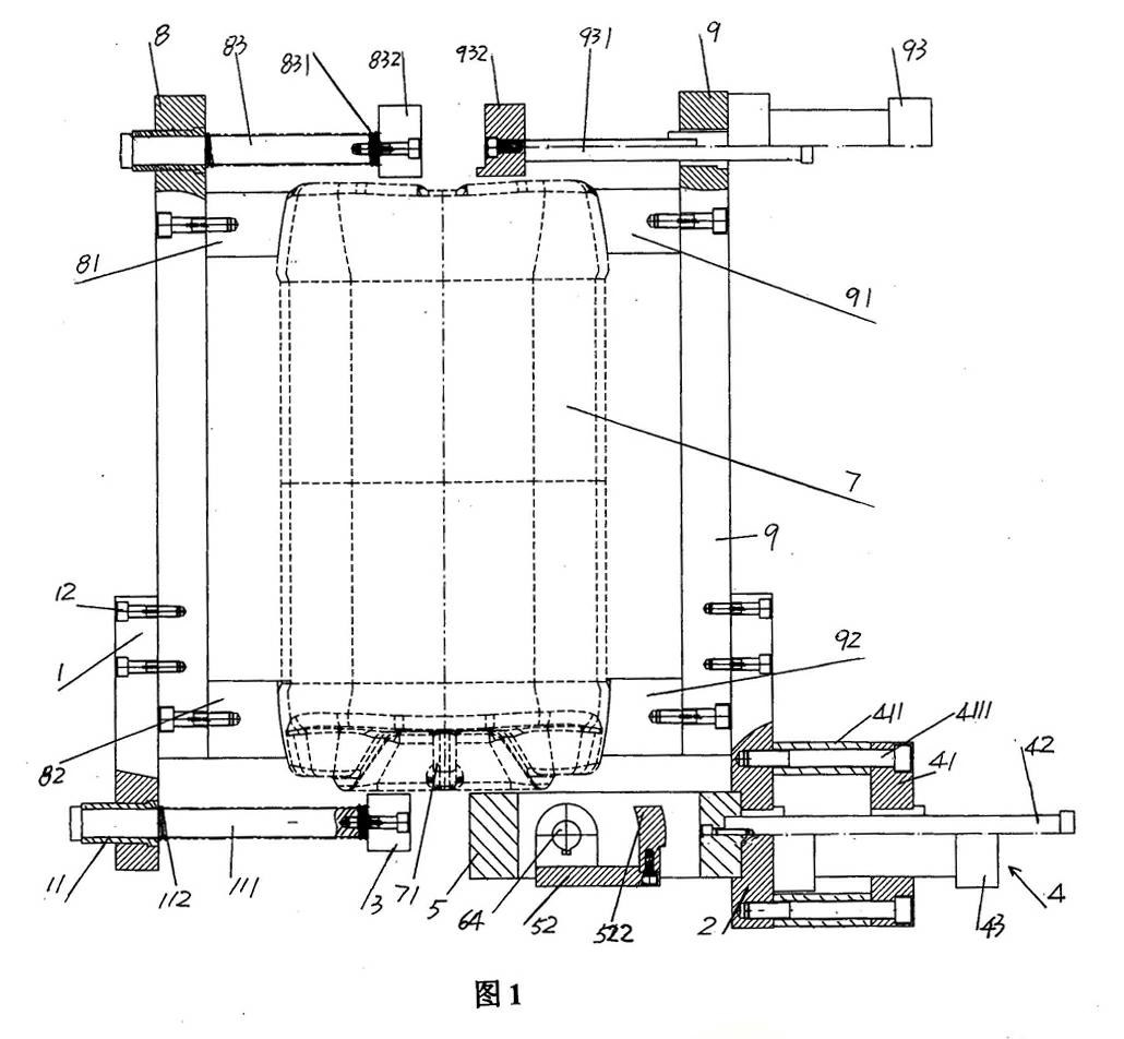 Handle flash removal device for stacking barrel process flash removal mechanism