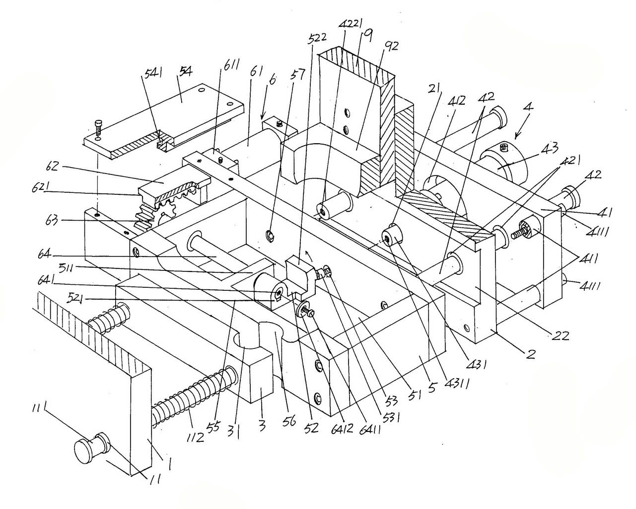 Handle flash removal device for stacking barrel process flash removal mechanism