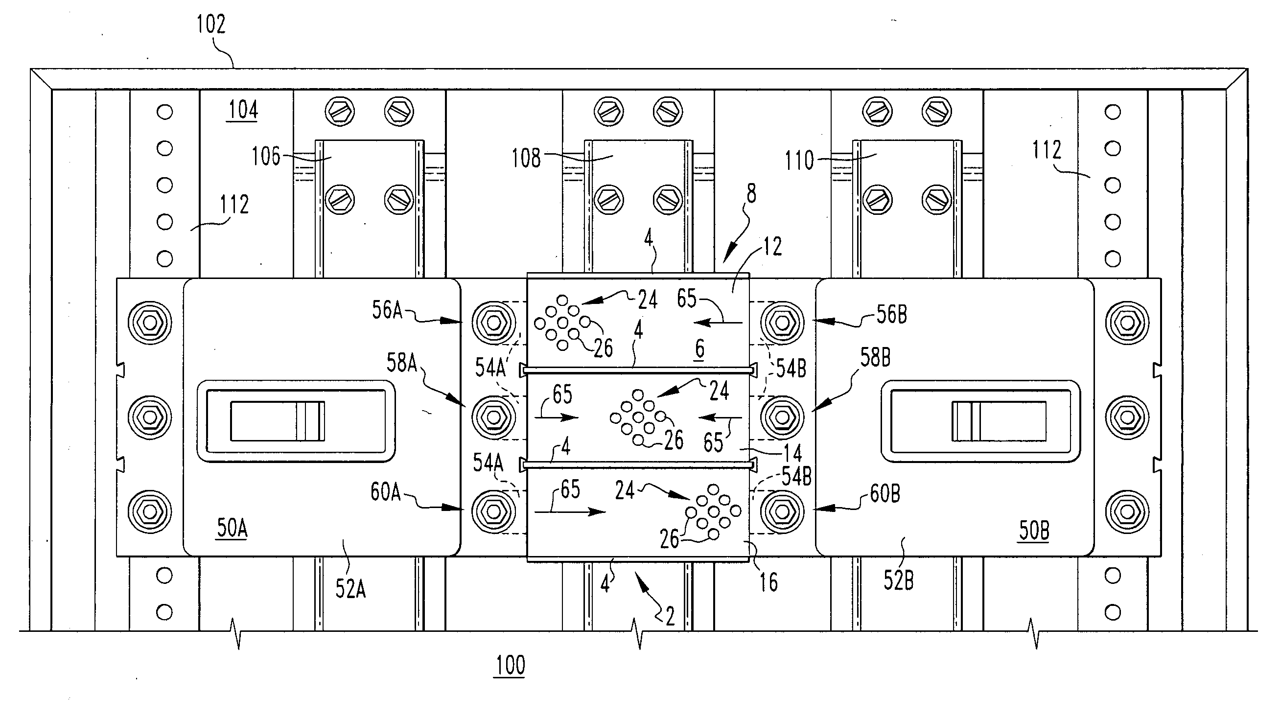 Gas segregator barrier for electrical switching apparatus