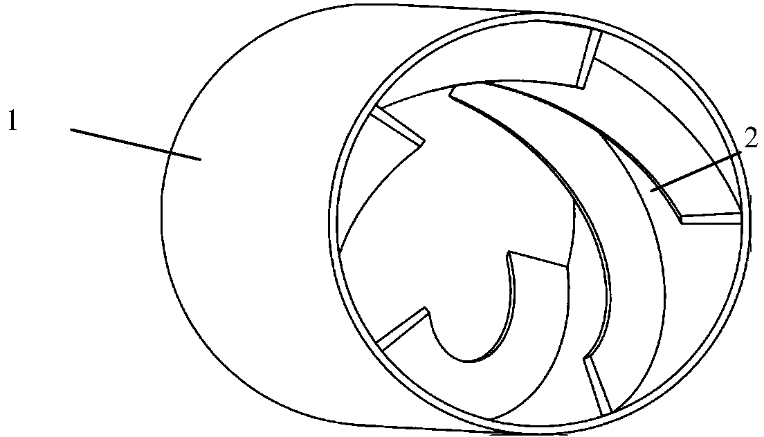 Flow guiding pipeline guiding fluid to spirally go forwards