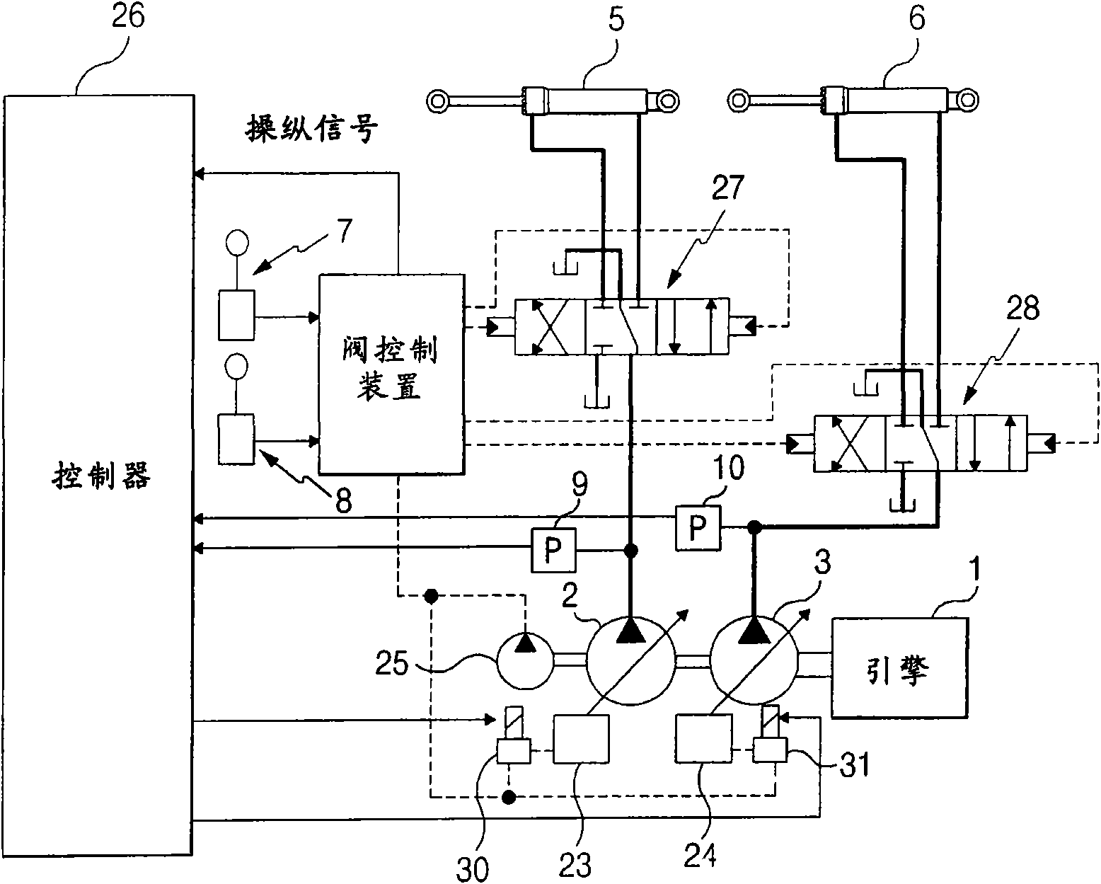 System and method of controlling torque of plural variable displacement hydraulic pumps