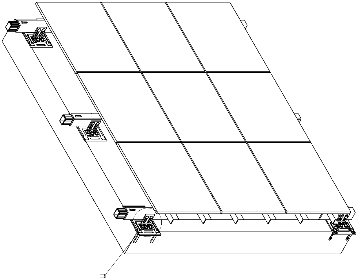 A vertical keel installation structure with fast and precise adjustment function