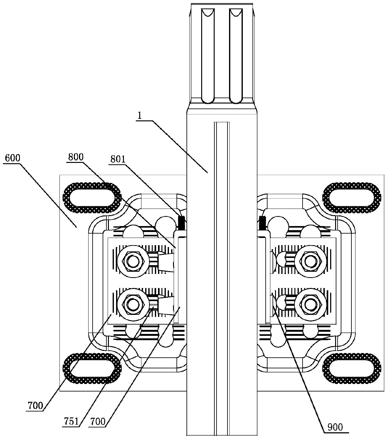 A vertical keel installation structure with fast and precise adjustment function