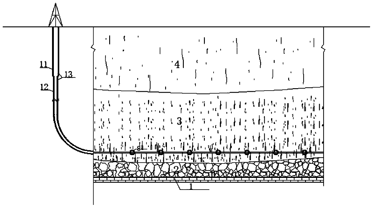 Goaf grouting method based on pinnate horizontal branch directional drilling technology