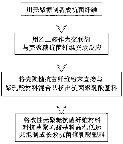 Long-acting bio-antibacterial polylactic acid plastic and preparation method thereof