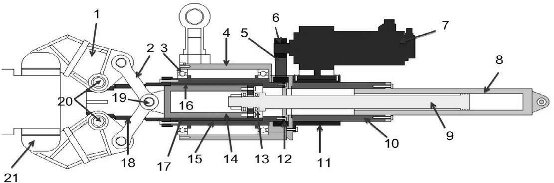 Claw rod mechanism of forging manipulator