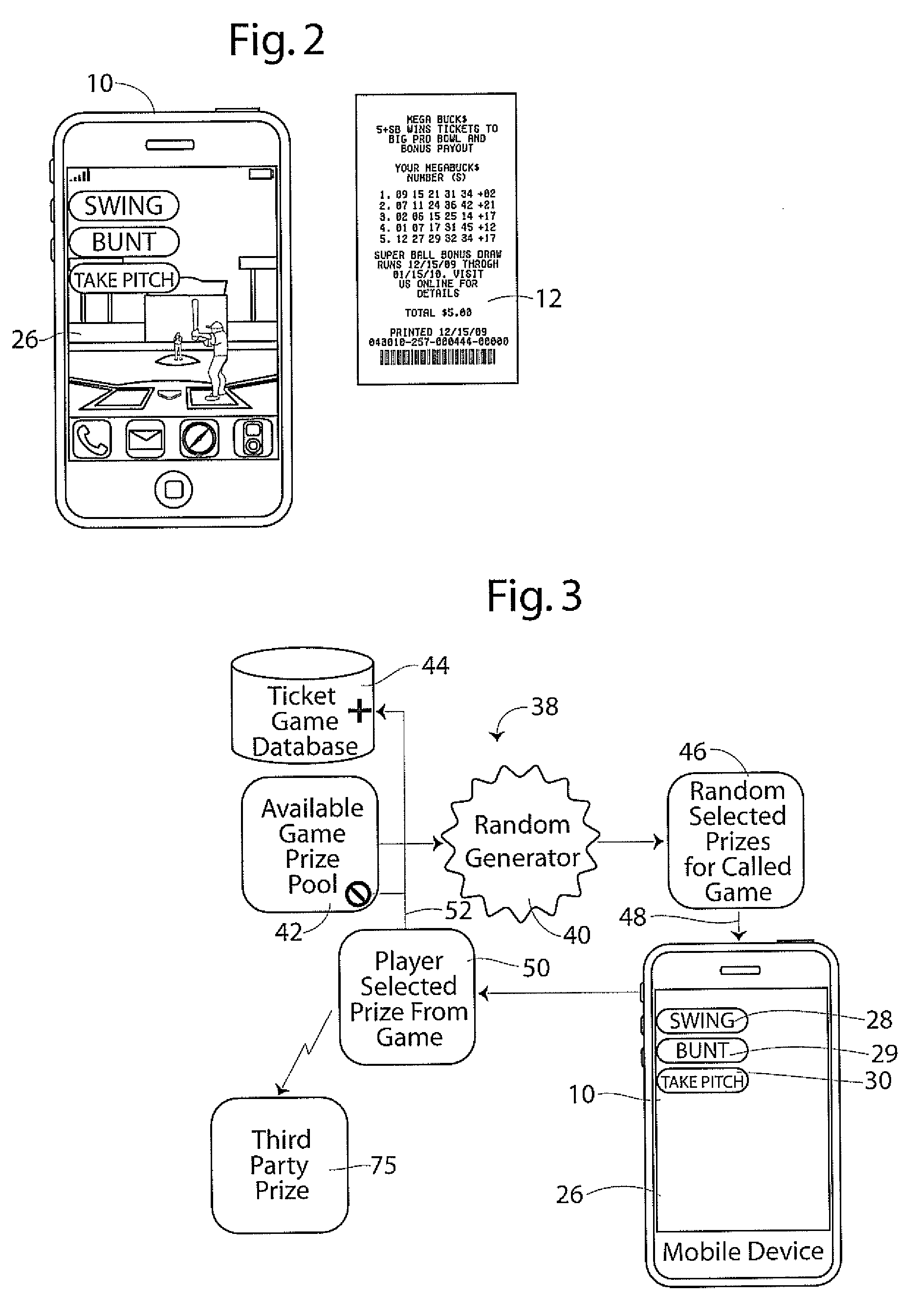 Terminal generated mobile random draw games