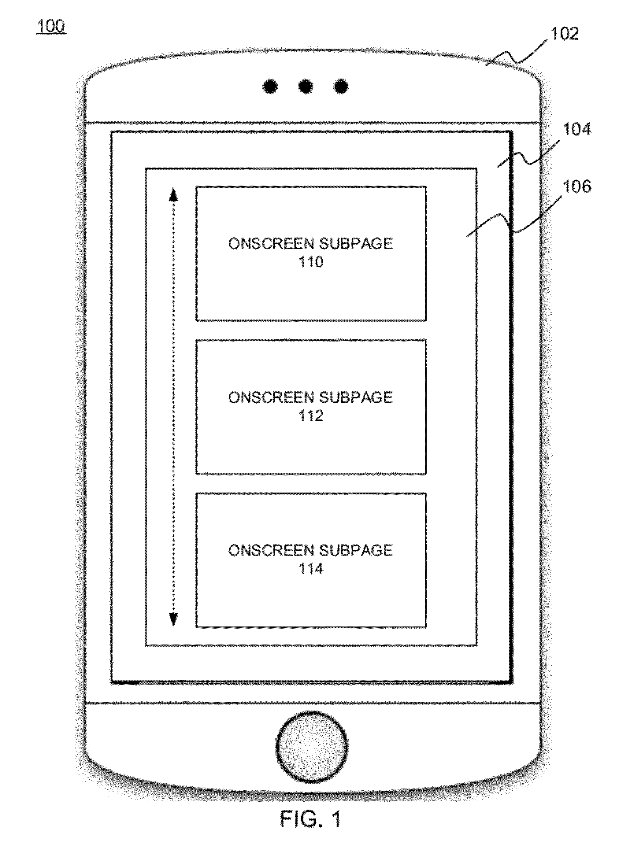 Providing subpages in a touch panel user interface