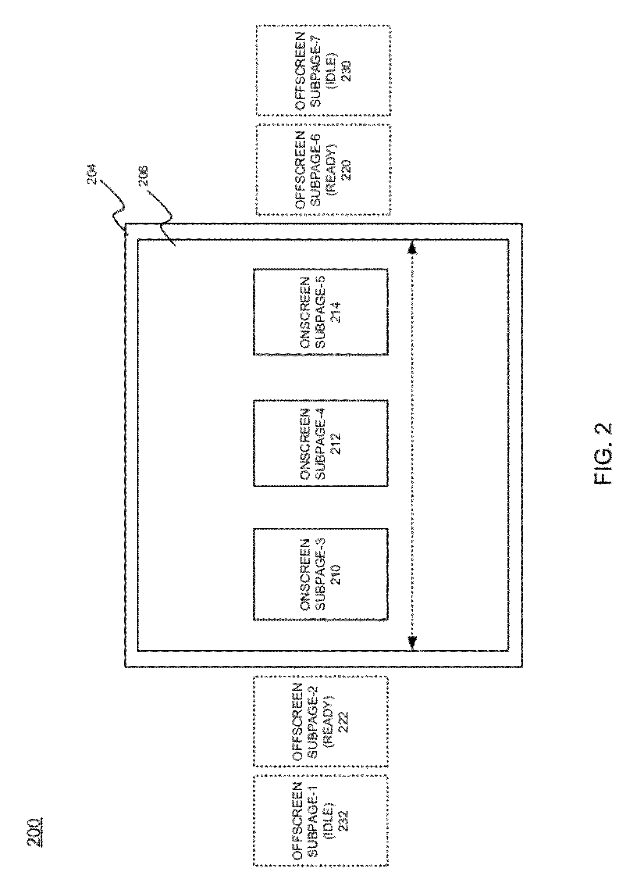 Providing subpages in a touch panel user interface