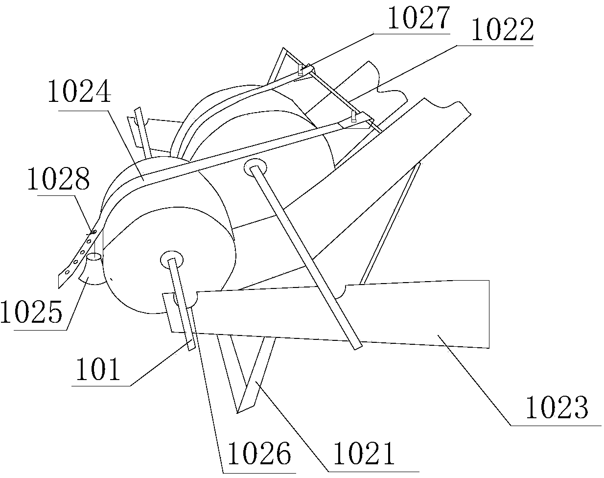 Flattening device used for plastic bag production