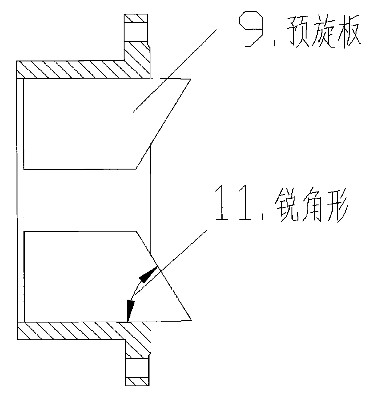 Structural design of pump with front preswirl plate of inducer having long and short vanes