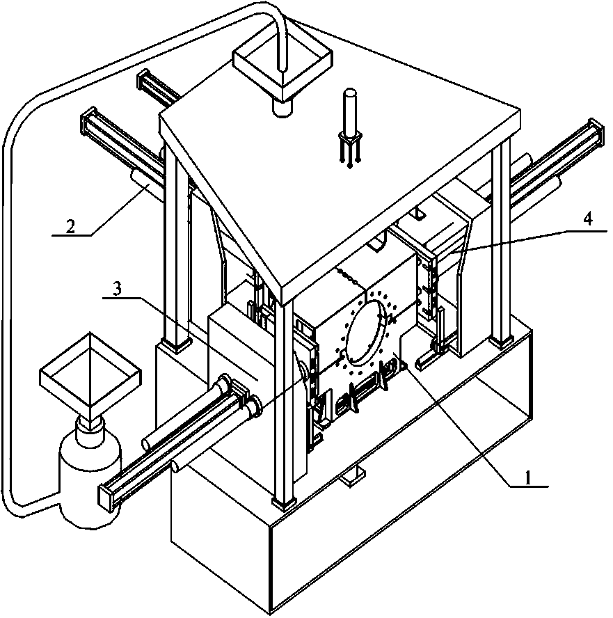 Integral sand core casting method for spiral waterway of new-energy automobile motor casing and sand core structure