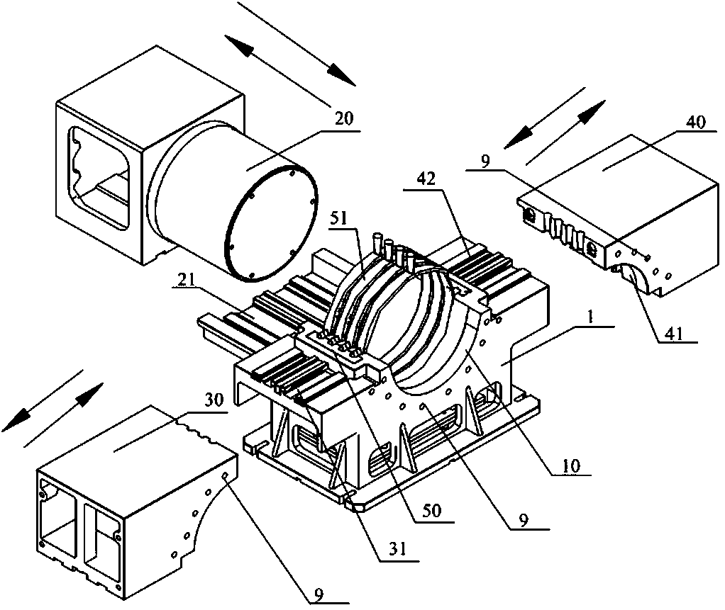 Integral sand core casting method for spiral waterway of new-energy automobile motor casing and sand core structure