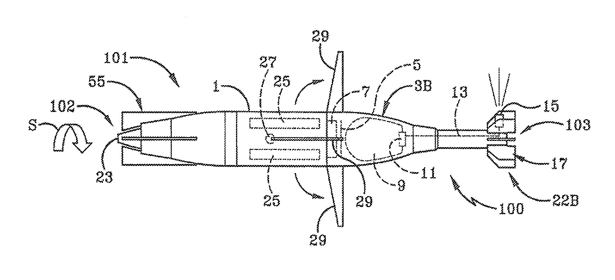 Tail thruster control for projectiles