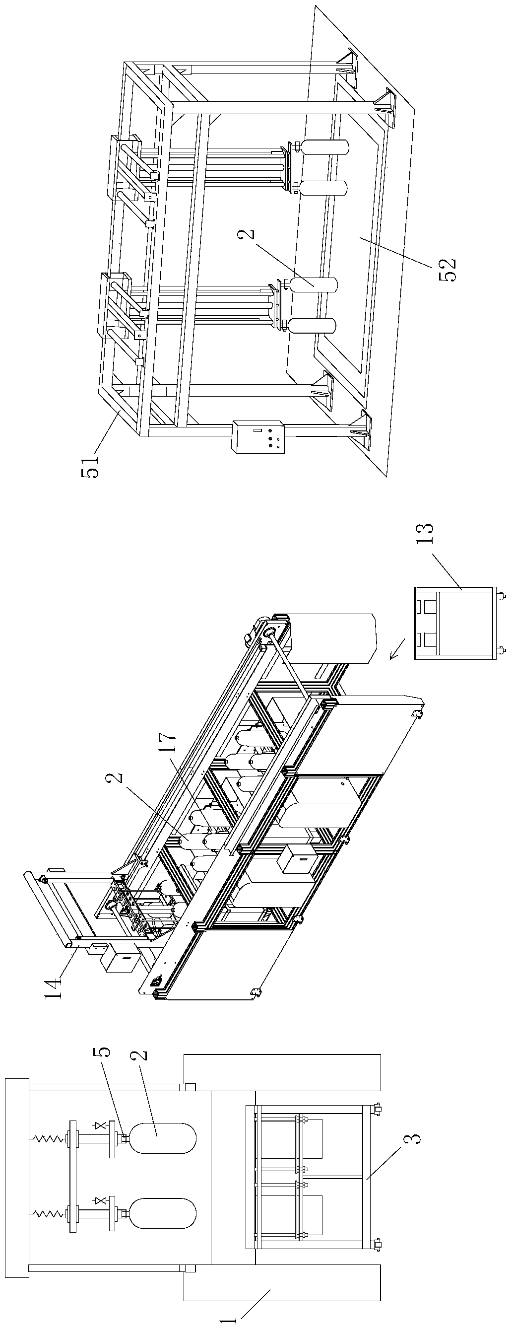 A carbon fiber gas cylinder detection line and detection method