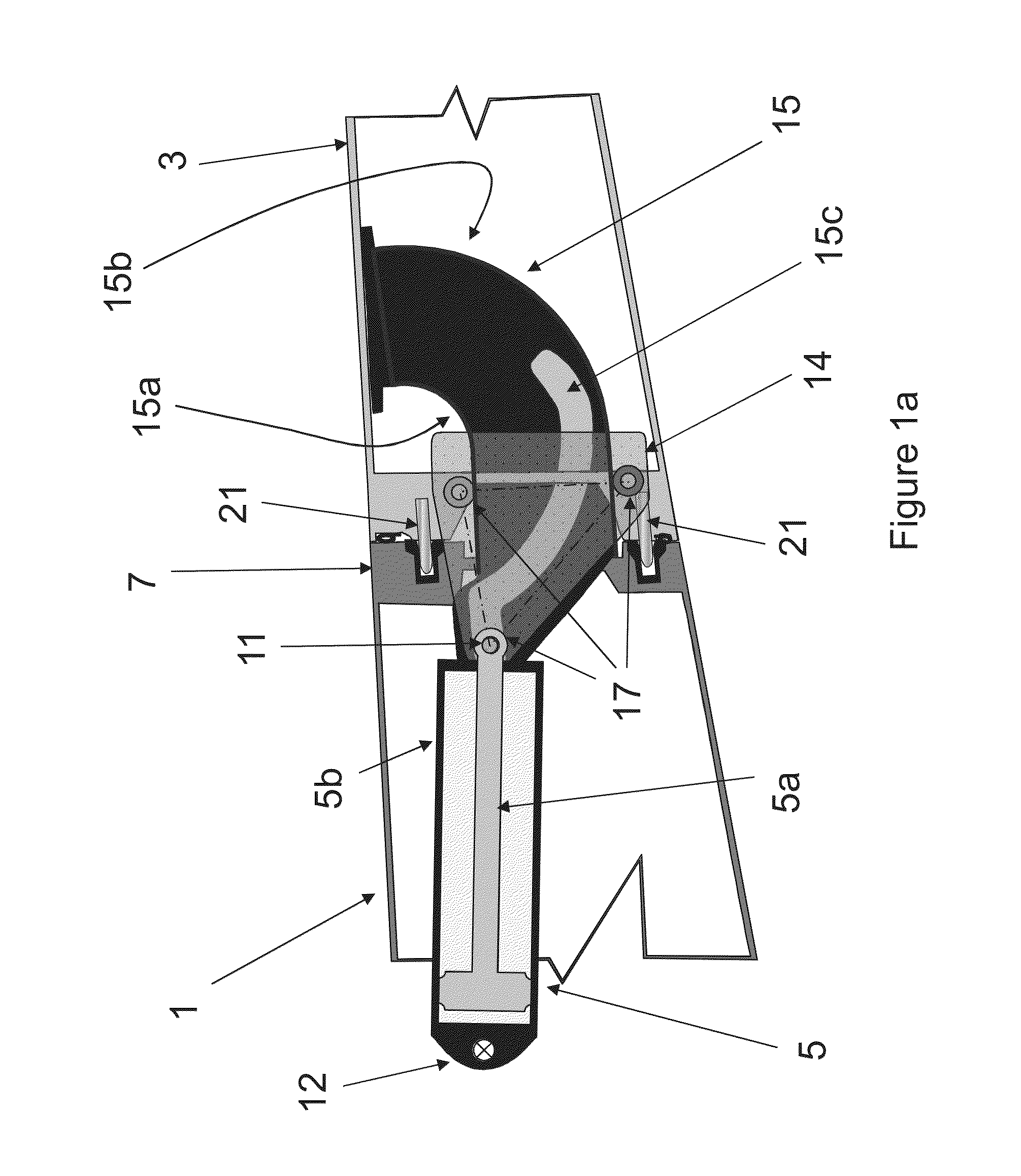 Arrangement for moving a wing tip device between a flight configuration and a ground configuration