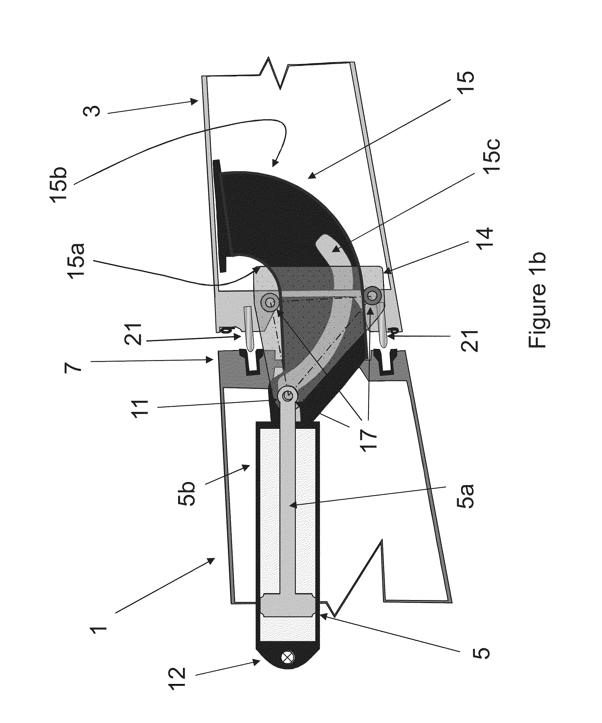 Arrangement for moving a wing tip device between a flight configuration and a ground configuration