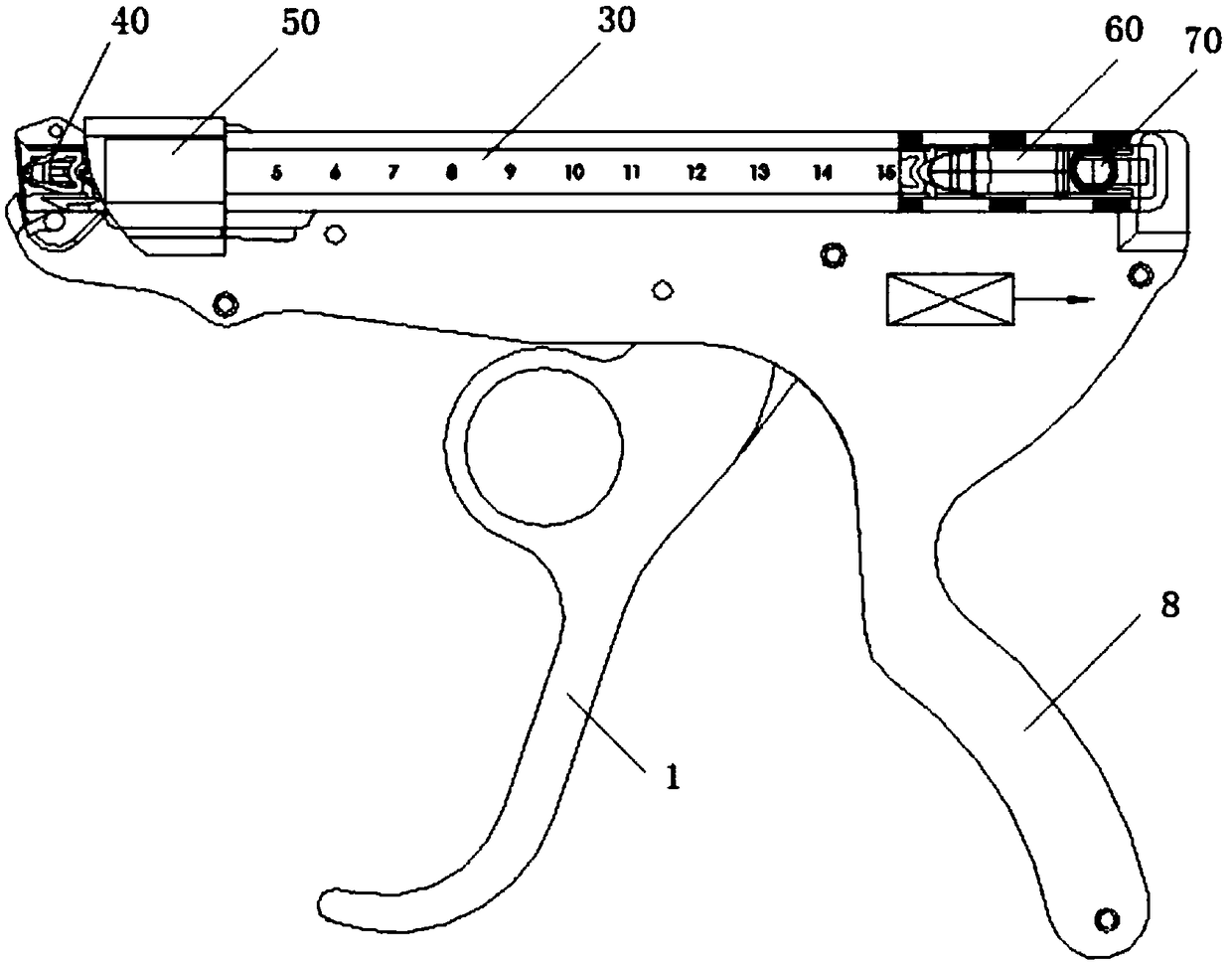 Continuous push type scalp clamping device