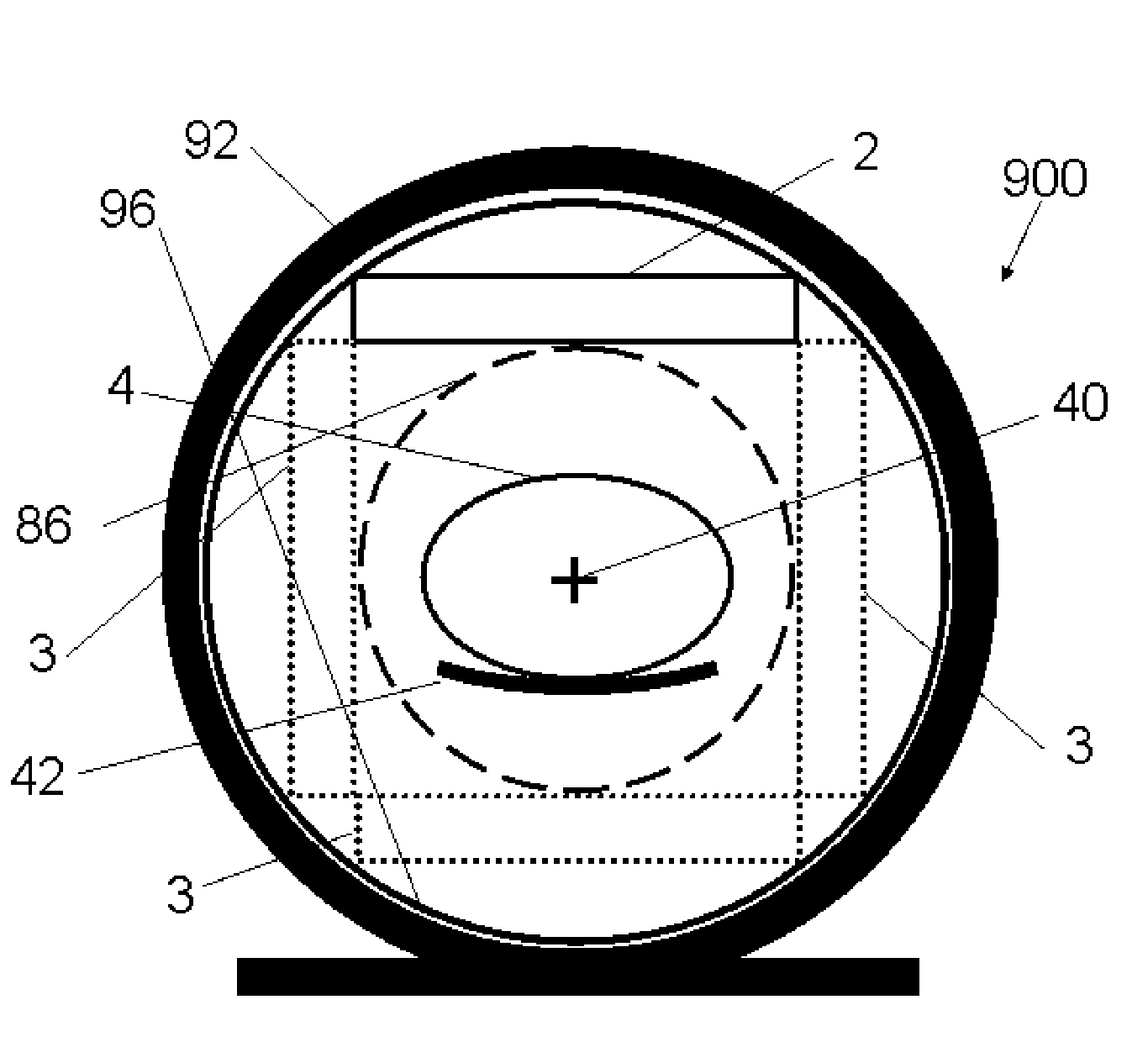 SPECT gamma camera with a fixed detector radius of orbit