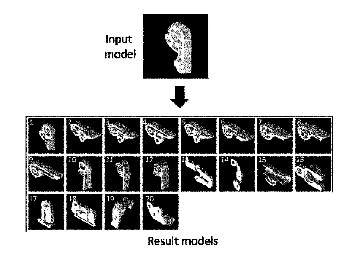 Method and apparatus for searching a database of 3D items using descriptors