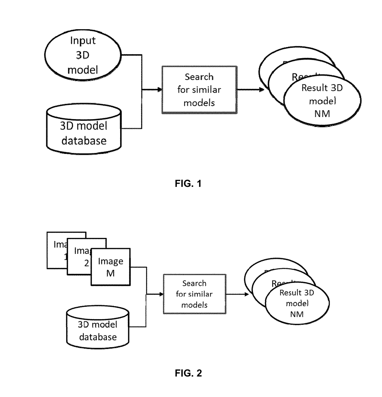 Method and apparatus for searching a database of 3D items using descriptors