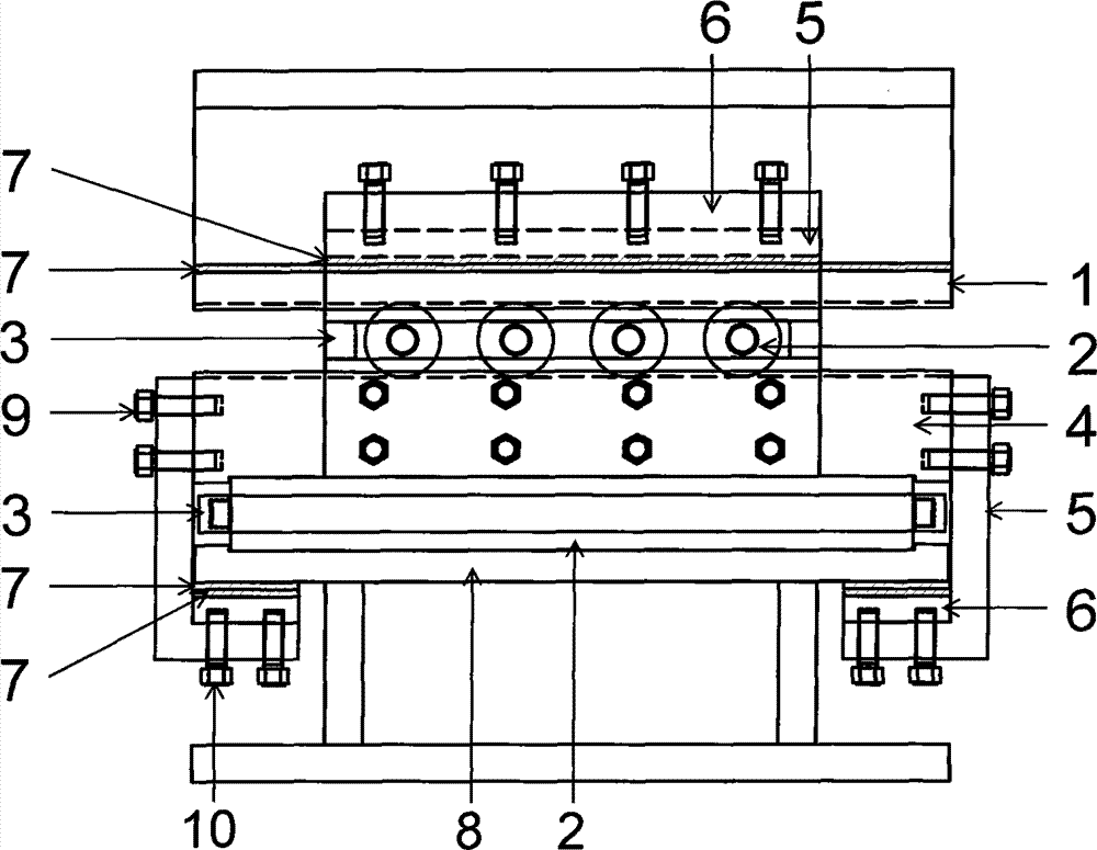 Roll shaft type metal shock-insulating supporting seat