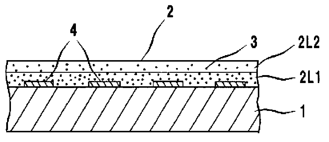 Layered structure and light-sensitive dry film used in same