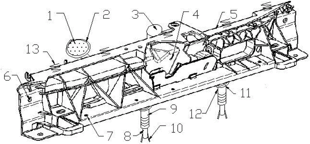 Passenger car water tank upper beam