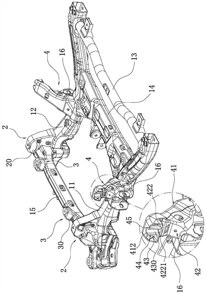 Cavel structure for front auxiliary frame and front auxiliary frame