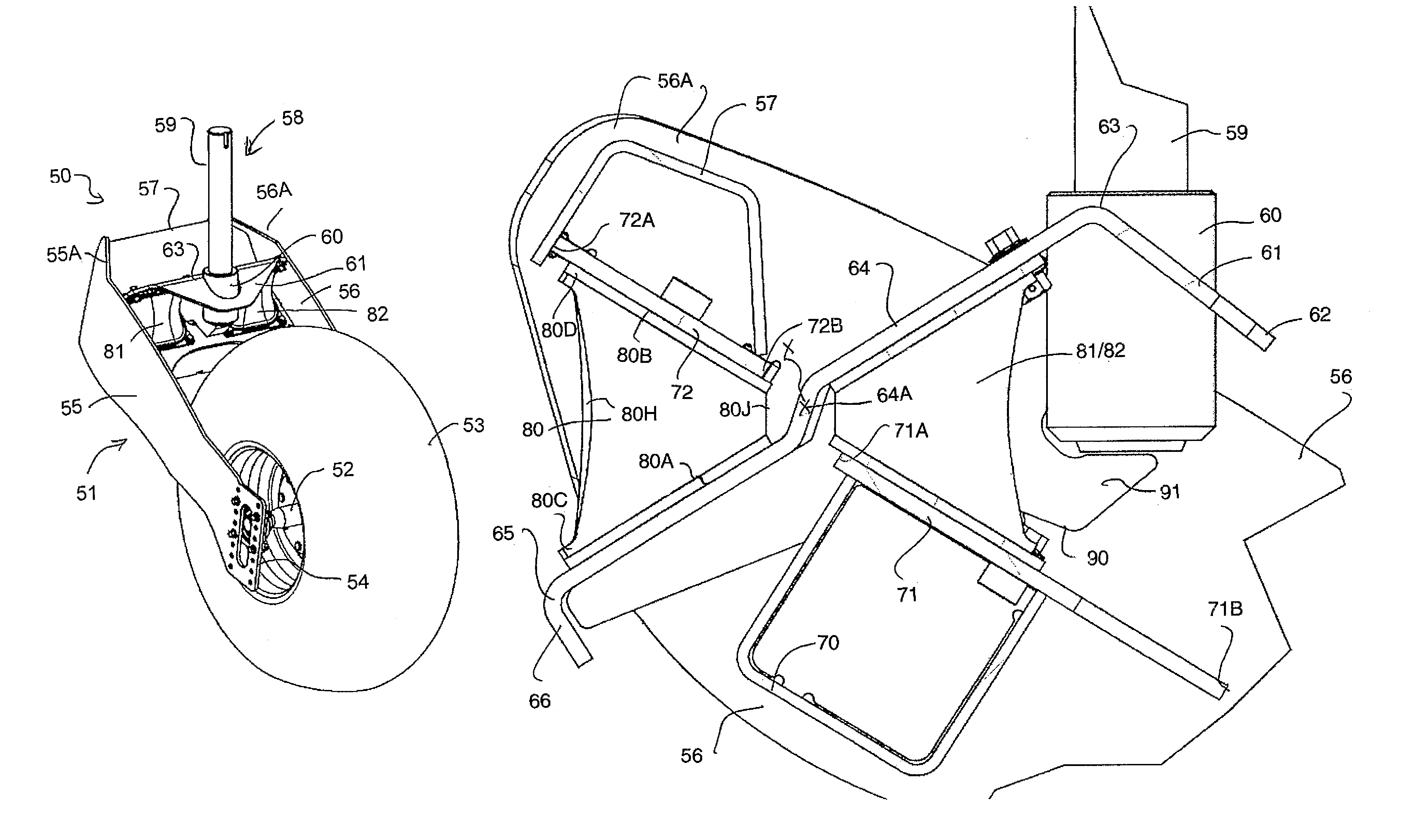 Rear suspension for swather tractor