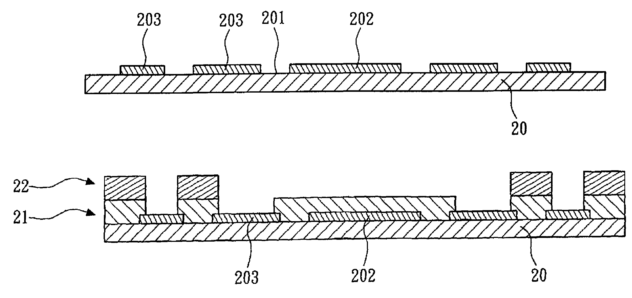 Substrate structure having a solder mask and a process for making the same