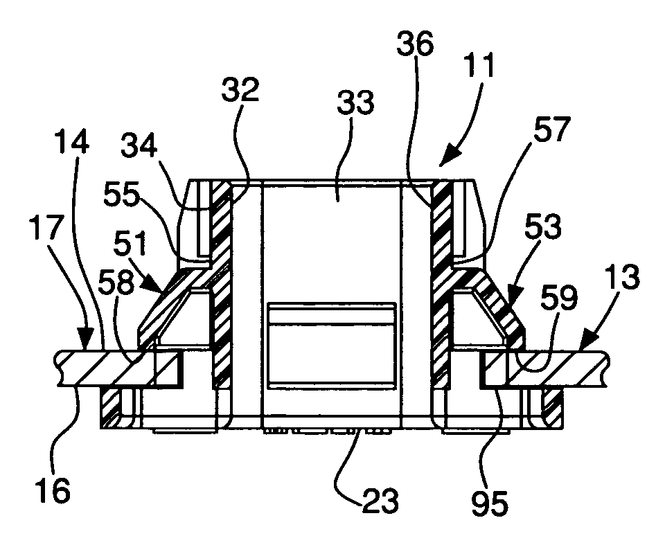 Snap-in cable connector