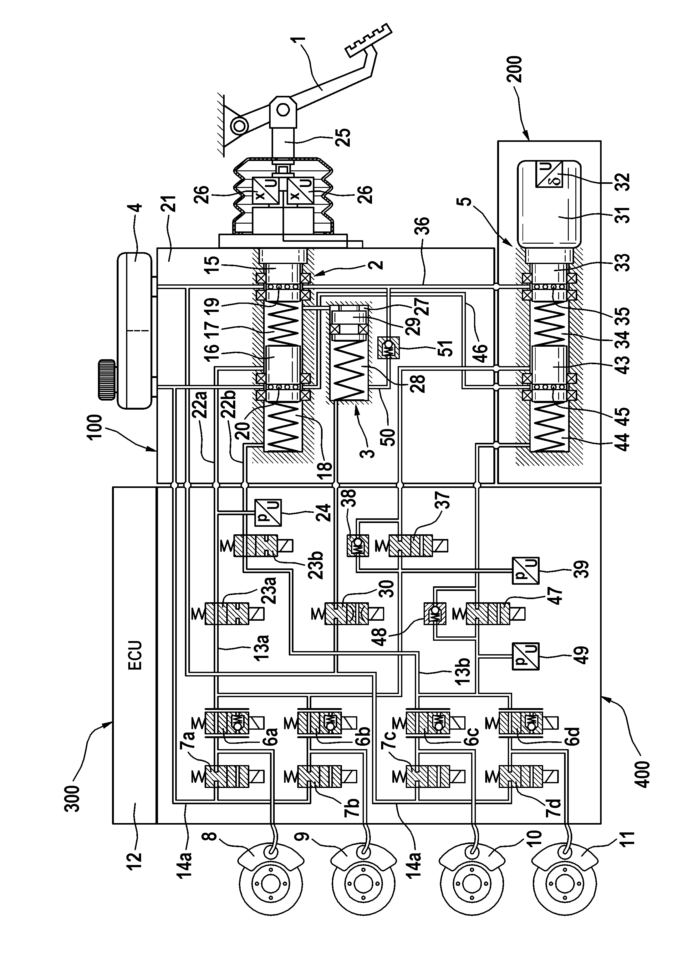 Braking system for motor vehicles and method for operating the same