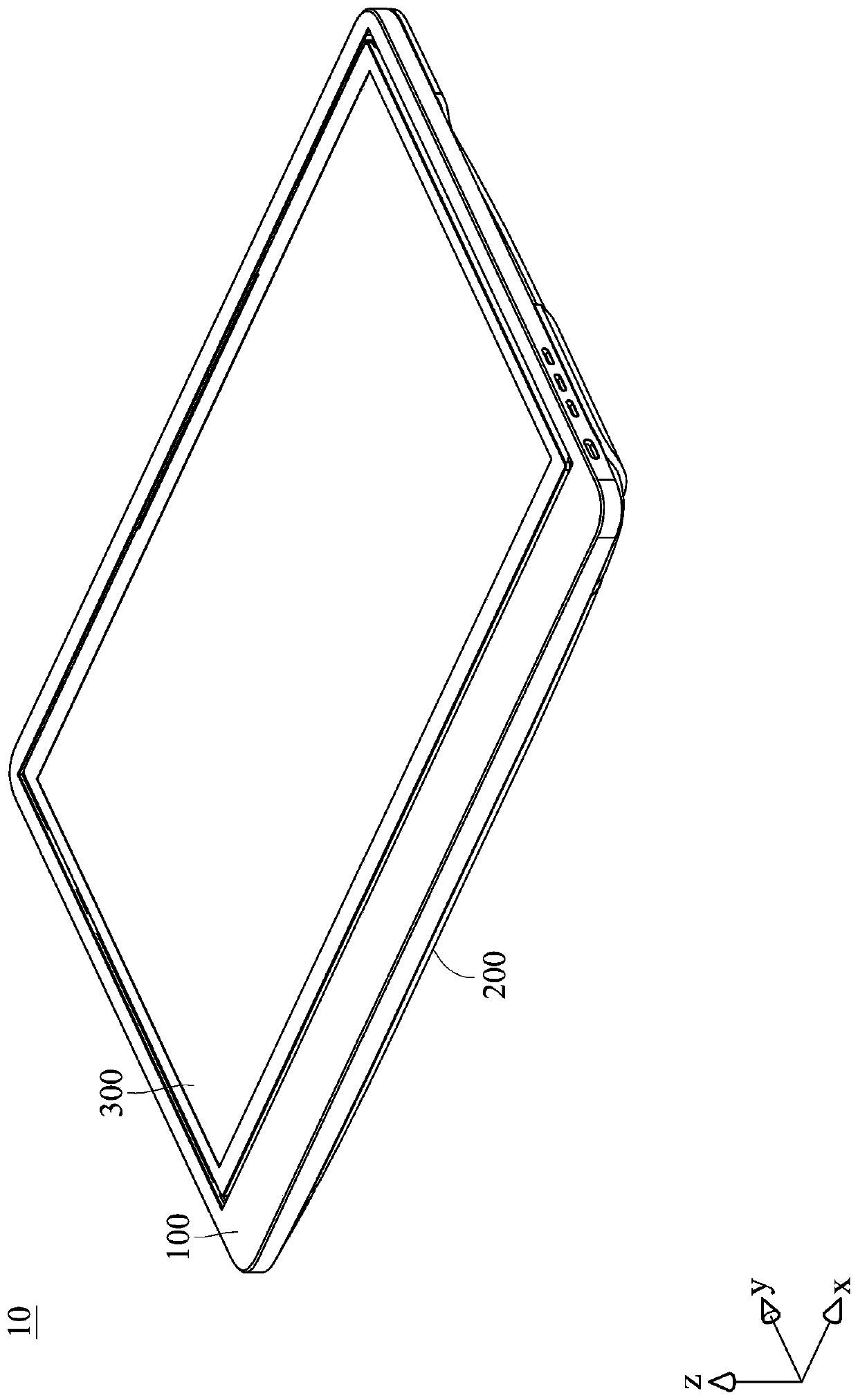 Adjustable assembly frame and electronic device