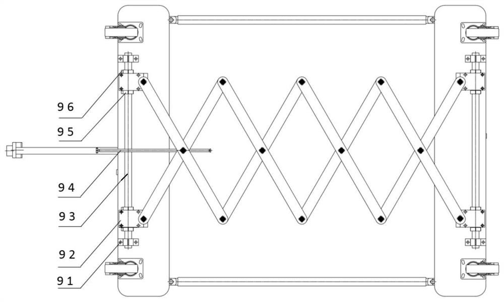 Foldable variable-diameter cylinder horizontal transfer trolley