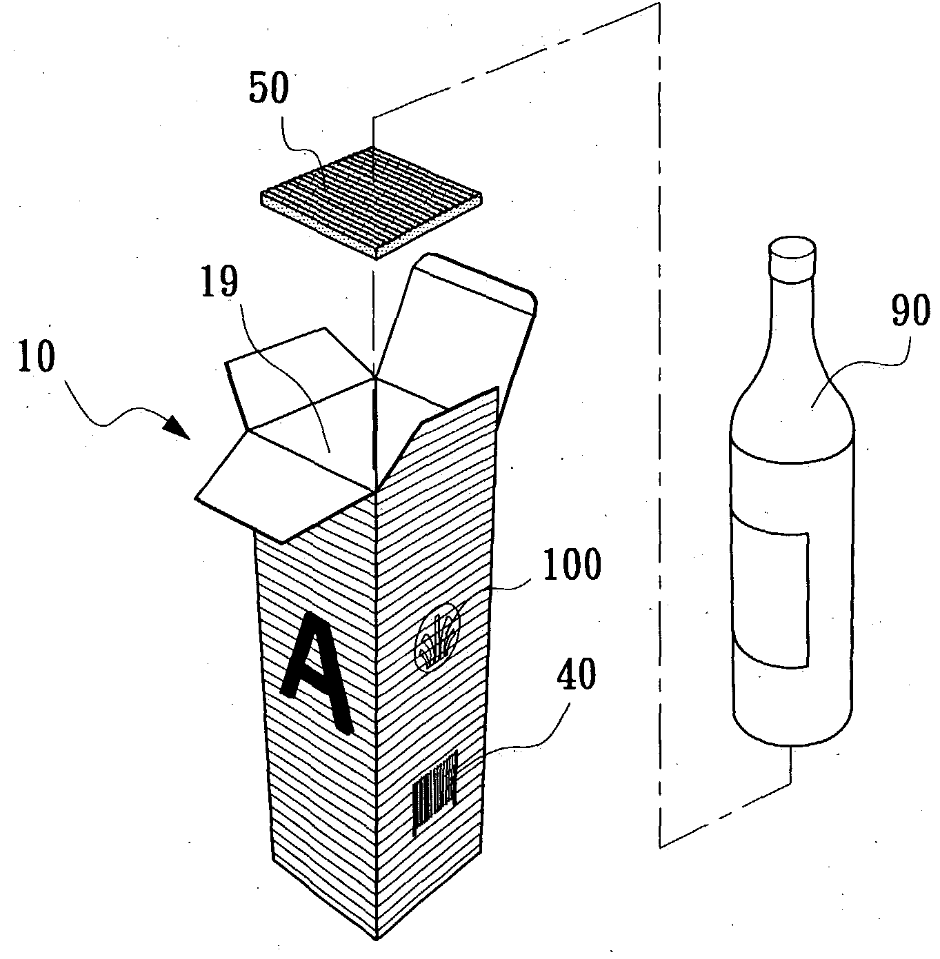 Box body having a grating